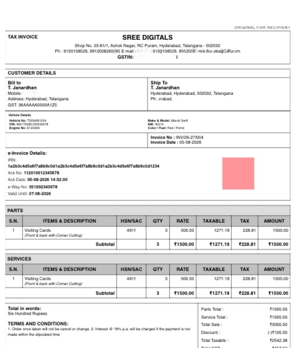 Simple Bill invoice template