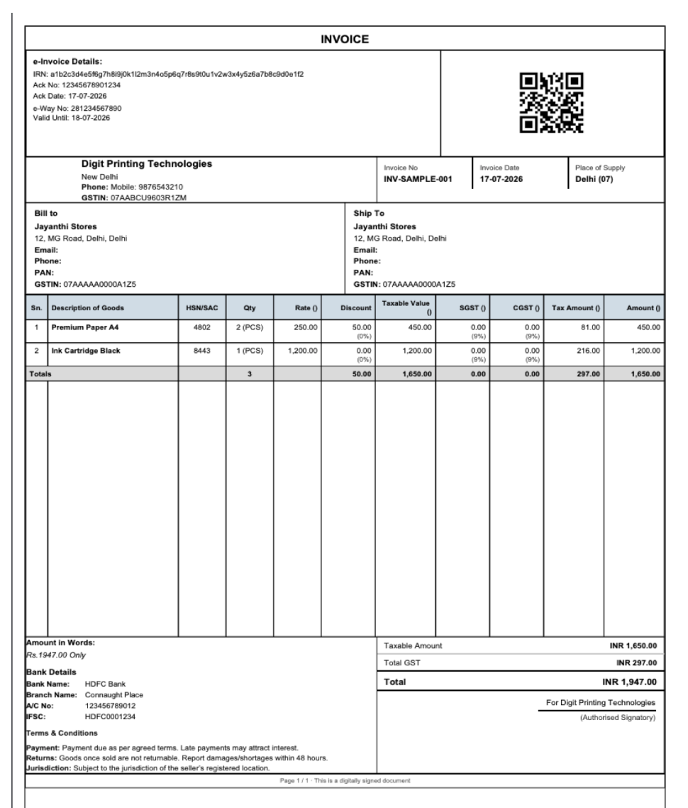 List Pro invoice template preview